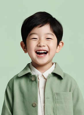 JPG 편집이미지 행복 얼굴 어린이 백그라운드 셔츠 표정 웃음 소년 초록색 촬영 재킷 크기 의료성형뷰티 편집실사 AI인물포토 AI콘텐츠 남자 감정 컬러 상의 사람 신체부위 외투 CG 파일형식 AI포토
