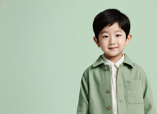 JPG 편집이미지 헤어스타일 옷 어린이 백그라운드 밝음 미소 웃음 소년 초록색 깨끗함 방 단정 의료성형뷰티 편집실사 AI인물포토 AI콘텐츠 남자 컬러 컨셉 표정 사람 CG 파일형식 AI포토