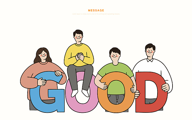 문자 캐릭터 어린이 컬러 일러스트 모션 협력 웃음 여러명 친구 모임 표현 메시지 즐거움 긍정 드로잉 소통 공동체 의사소통 창의력 국내일러스트 AI파일 감정 다수 컨셉 관계 표정 미술 사람 파일형식 벡터