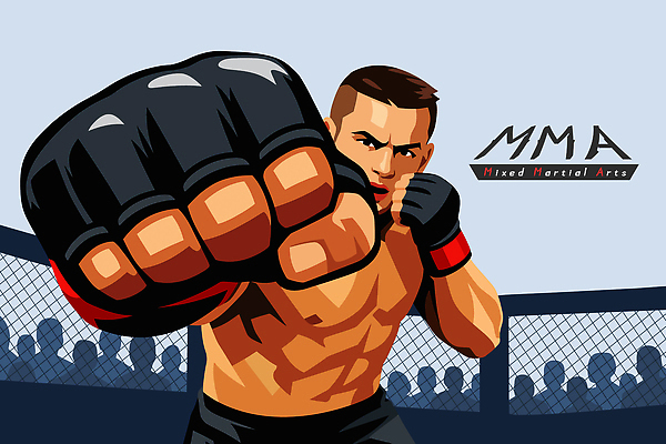 스포츠 일러스트 응원 운동선수 기술 운동 주먹 격투기 무도 반지 군중 연습 체육관 싸움 전쟁 규칙 액션 종합격투기 국내일러스트 AI파일 장신구 모션 건강 사람 파일형식 벡터