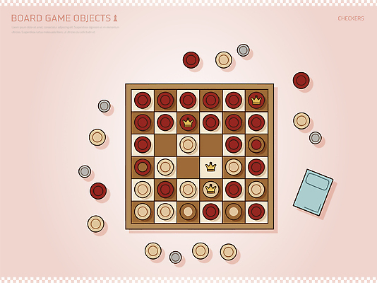 나무 일러스트 놀이 탁자 취미 빨간색 갈색 게임 말_게임 배열 주사위 규칙 전략 판 보드게임 국내일러스트 AI파일 식물 컬러 가구 파일형식 벡터