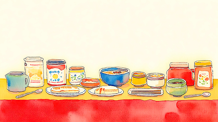 JPG 그릇 음료 음식 채소 과일 일러스트 가족 식탁 밥 아침 디저트 잔 주택 요리 숟가락 식사 전시 국 점심 국내일러스트 AI일러스트 AI콘텐츠 주간 식기 관계 탁자 수저 건물 파일형식