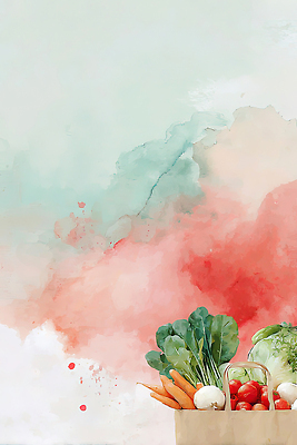 JPG 음식 컬러 백그라운드 토마토 채소 일러스트 재료 자연 수채화 건강 요리 상자 농장 당근 수확 신선 시장 무 그림 양배추 뷰티풀 국내일러스트 AI일러스트 AI콘텐츠 농업 뿌리채소 생태계 파일형식