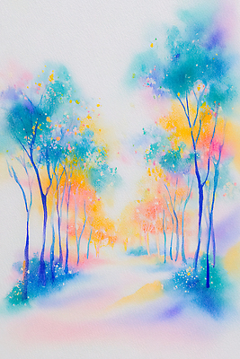 JPG 나무 꽃 길 예술 컬러 일러스트 자연 풍경 일상 여름 정원 물감 산책 숲 즐거움 그림 조경 화사함 길가 색채 국내일러스트 AI일러스트 AI콘텐츠 식물 계절 감정 컨셉 휴식 라이프 미술도구 생태계 파일형식