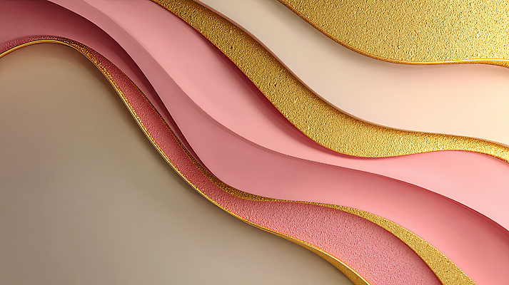 JPG 모양 편집이미지 디자인 예술 분홍색 컬러 백그라운드 패턴 곡선 실내 벽면 장식 금색 조화 베이지색 창의성 이미지편집 AI컴퓨터그래픽 AI콘텐츠 선 벽 무늬 내부 파일형식