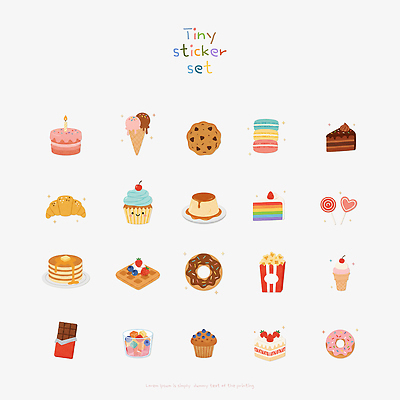 모양 PSD 빵 스티커 과일 일러스트 아이스크림 디저트 사탕 쿠키 케이크 초콜릿 도넛 컵케이크 팝콘 젤리 푸딩 마카롱 팬케이크 타르트 국내일러스트 음식 파이_빵 파일형식
