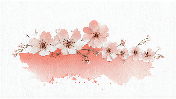 JPG 식물 디자인 계절 꽃 예술 분홍색 컬러 백그라운드 잎 일러스트 자연 수채화 화환 벚꽃 그림 화사함 뷰티풀 국내일러스트 AI일러스트 AI콘텐츠 컨셉 생태계 파일형식