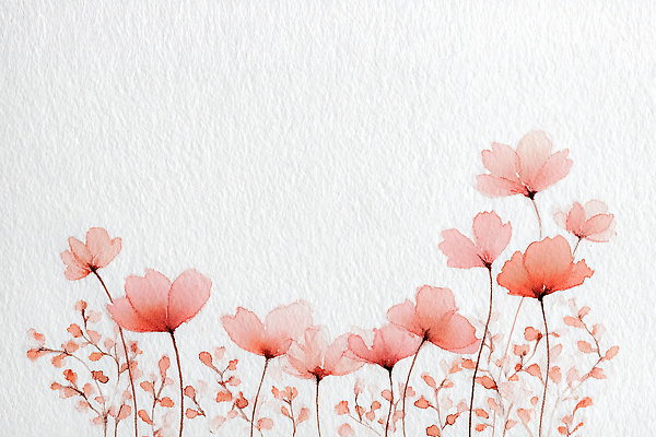 JPG 식물 디자인 꽃 예술 줄기 분홍색 컬러 백그라운드 잎 일러스트 자연 수채화 풍경 그래픽 장식 물감 표현 그림 뷰티풀 국내일러스트 AI일러스트 AI콘텐츠 미술도구 생태계 파일형식