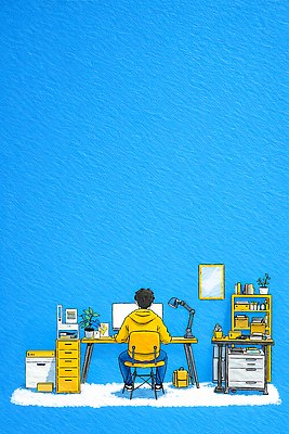 JPG 식물 창 가구 백그라운드 의자 일러스트 조명 책장 사람 컴퓨터 사무실 노란색 환경 사무용품 작업 커튼 집중 책상 서랍장 후드티셔츠 국내일러스트 AI일러스트 AI콘텐츠 무기 컬러 생활용품 컨셉 티셔츠 비즈니스 문구용품 전자제품 파일형식