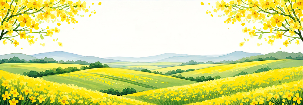 JPG 식물 꽃 여행 백그라운드 일러스트 자연 하늘 날씨 풍경 초원 여름 노란색 평화 환경 봄 농촌 시골 언덕 생태계 뷰티풀 국내일러스트 AI일러스트 AI콘텐츠 계절 컬러 컨셉 파일형식