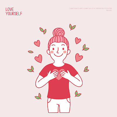 디자인 행복 감정 잎 일러스트 사랑 사람 손짓 하트 마음 표현 메시지 심볼 그림 소통 긍정적 창의성 치유 스타일 자기애 마음건강 국내일러스트 AI파일 모양 식물 컨셉 모션 파일형식 벡터