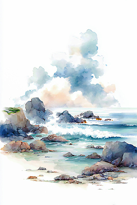 JPG 물결 파도 바다 여행 일러스트 자연 하늘 바람 풍경 해변 물 여름 수중동물 일몰 서핑 조용 국내일러스트 AI일러스트 AI콘텐츠 자연요소 동물 계절 날씨 노을 수상스포츠 생태계 파일형식