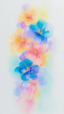 JPG 식물 디자인 꽃 예술 컬러 꽃다발 일러스트 자연 수채화 물감 색칠 배열 그림 부드러움 조화 뷰티풀 창작 국내일러스트 AI일러스트 AI콘텐츠 미술도구 감각 생태계 파일형식