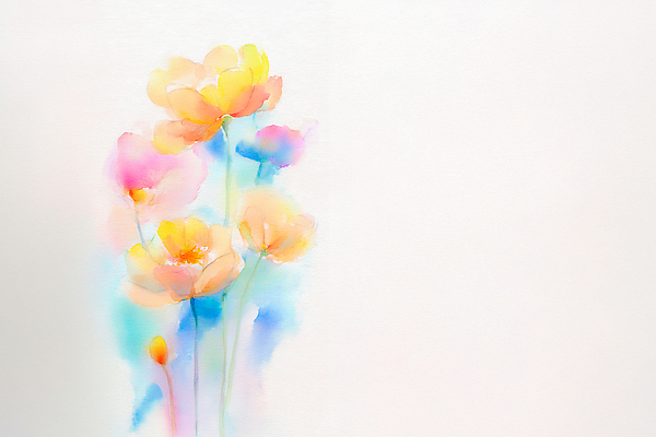 JPG 모양 디자인 꽃 예술 컬러 백그라운드 일러스트 자연 수채화 미술 봄 표현 스케치 그림 작품 화사함 감성 뷰티풀 창작 국내일러스트 AI일러스트 AI콘텐츠 식물 계절 컨셉 문화예술 생태계 파일형식