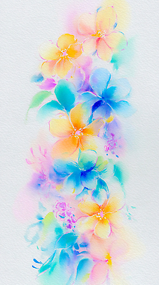 JPG 식물 디자인 꽃 화초 예술 컬러 일러스트 자연 수채화 페인트 물감 전시 표현 그림 작품 화사함 구성 뷰티풀 창작 국내일러스트 AI일러스트 AI콘텐츠 컨셉 미술 미술도구 생태계 파일형식