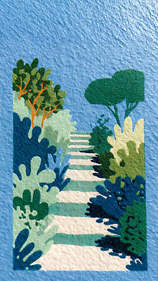 계절 길 컬러 휴식 태양 생태계 파일형식 산책로 정원 식물 자연 파란색 백그라운드 조화 공간 풍경 산책 노란색 조경 여름 화단 온도 햇빛 JPG 국내일러스트 일러스트