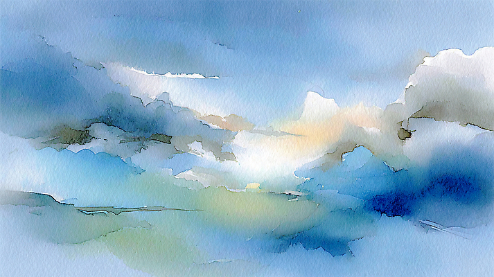 자연요소 날씨 라이프 파란색 생태계 파일형식 수채화 하늘 풍경 컬러 자연 예술 그림 뷰티풀 일상 감정 고요 청량 하늘색 바람 빛 표현 JPG 국내일러스트 일러스트