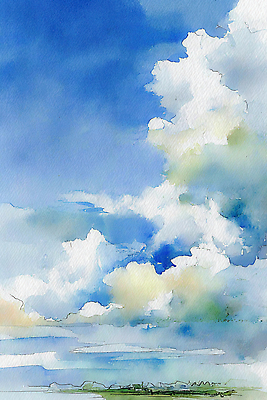 자연요소 컬러 파란색 미술도구 도움 생태계 파일형식 하늘 풍경 주간 청명 물감 그림 예술 자연 표현 수채화 뷰티풀 하늘색 흰색 구출 선 JPG 국내일러스트 일러스트