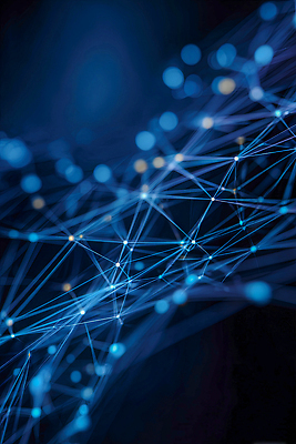 JPG 편집이미지 디자인 선 통신 추상 기술 파란색 빛 디지털 자료 점 네트워크 연결 깊이 이미지편집 AI컴퓨터그래픽 AI콘텐츠 컬러 무늬 파일형식