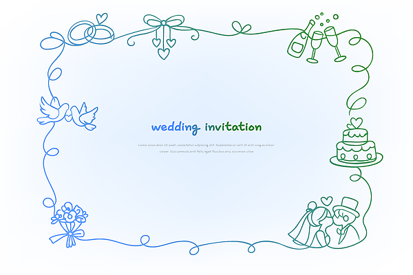 디자인 커플 꽃다발 결혼 라인일러스트 일러스트 결혼식 사랑 이벤트 케이크 모임 축하 결합 즐거움 준비 그림 비둘기 초대장 초대 스타일 국내일러스트 AI파일 꽃 감정 컨셉 관계 조류 디저트 카드_감사 파일형식 벡터