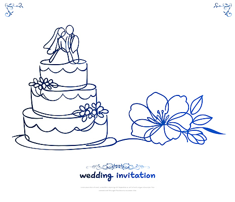 디자인 꽃 신랑 결혼 라인일러스트 일러스트 결혼식 이벤트 장식 파티 케이크 정보 축하 날짜 그림 초대장 초대 스타일 국내일러스트 AI파일 식물 컨셉 디저트 카드_감사 파일형식 벡터