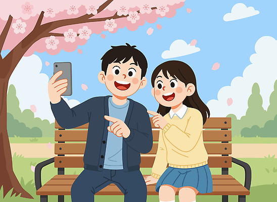 커플 공원 꽃잎 벤치 데이트 일러스트 모션 자연 함께함 웃음 앉기 풍경 여러명 친구 스마트폰 소풍 봄 정보 벚꽃 떨어짐 즐거움 소통 국내일러스트 AI파일 계절 공공시설 꽃 감정 다수 컨셉 의자 관계 표정 사람 핸드폰 스마트기기 야외활동 생태계 파일형식 벡터