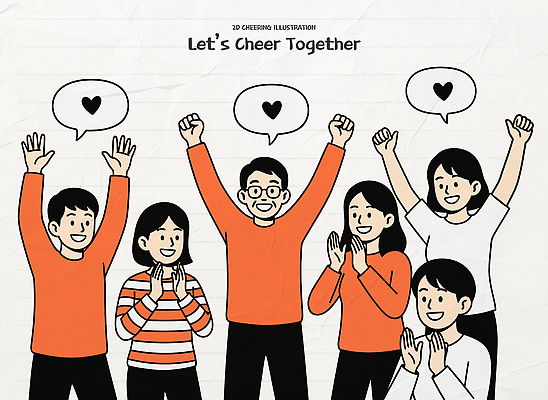 손 일러스트 응원 모션 함께함 표정 사랑 웃음 여러명 친구 파티 기쁨 모임 축하 표현 긍정 응원단 친목 연대 국내일러스트 AI파일 감정 다수 컨셉 관계 사람 이벤트 신체부위 파일형식 벡터