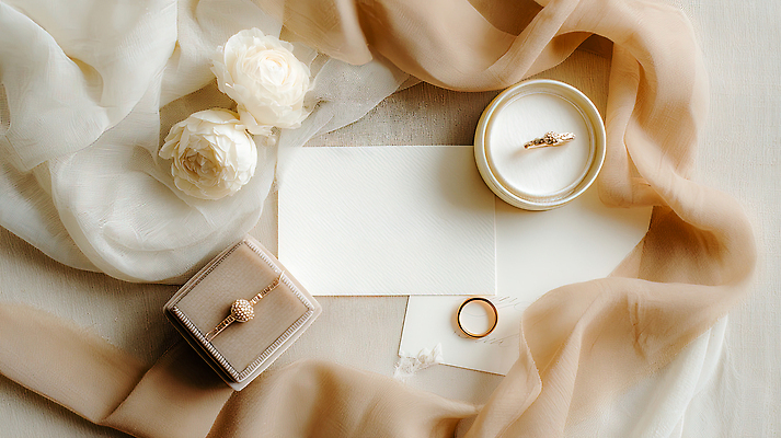 JPG 편집이미지 디자인 꽃 결혼 백그라운드 탁자 결혼식 장식 상자 로맨틱 반지 편지지 오브젝트 결혼반지 카피스페이스 편집실사 AI포토 AI콘텐츠 식물 가구 컨셉 장신구 이벤트 공백 편지 CG 파일형식