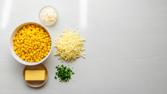 JPG 편집이미지 한식 음식 재료 탁자 치즈 옥수수 요리 주방 준비 부추 버터 마요네즈 혼자 편집실사 AI포토 AI콘텐츠 콘치즈 가구 채소 유제품 곡류 소스_음식 CG 파일형식