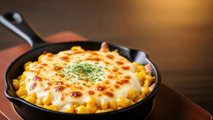 JPG 편집이미지 음식 탁자 디저트 조명 치즈 따뜻함 파슬리 옥수수 요리 식사 냄비 바삭바삭 편집실사 AI포토 AI콘텐츠 콘치즈 가구 컨셉 채소 유제품 곡류 솥 CG 파일형식