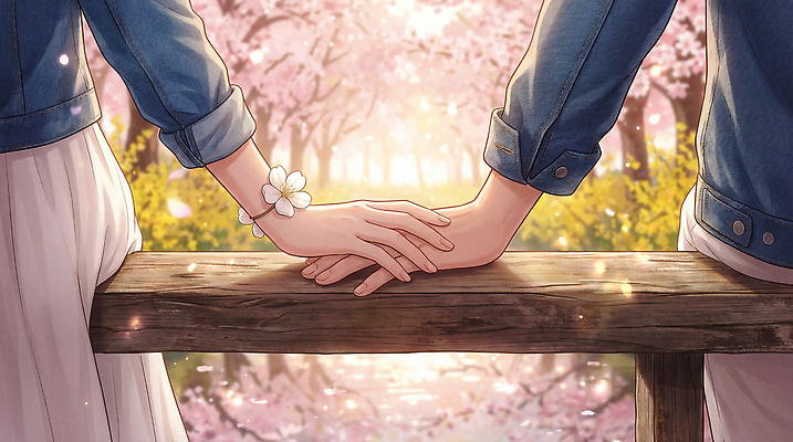 JPG 나무 손 커플 꽃잎 감정 여행 일러스트 자연 따뜻함 사랑 풍경 잔디 햇빛 손잡기 봄 벚꽃 시간 조화 만개 봄소풍 봄여행 국내일러스트 AI일러스트 AI콘텐츠 식물 계절 꽃 관계 모션 신체부위 태양 소풍 생태계 파일형식