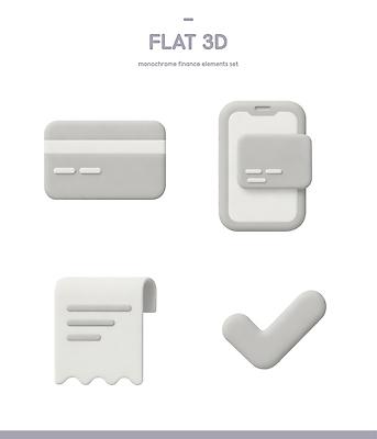 PSD 아이콘 디자인 흑백 그래픽 금융 3D아이콘 모형 거래 회색 전화기 체크표시 결제 영수증 온라인 스타일 컬러 촬영기법 경제 확인 파일형식