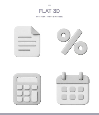 PSD 아이콘 디자인 흑백 관리 그래픽 금융 3D아이콘 회색 계산기 흰색 도구 작업 계획 문서 회계 비율 세금 재정 평면 컬러 컨셉 문구용품 촬영기법 경제 장비 파일형식