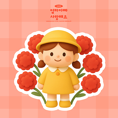 식물 여자 교육 꽃 감정 어린이 뷰포인트 컬러 표정 사람 신체부위 3D 5월 파일형식 소녀 정원 노란색 행복 웃음 캐릭터 원근감 백그라운드 손 편집3D 편집이미지 PSD 카네이션 유치원생 유치원 가정의달