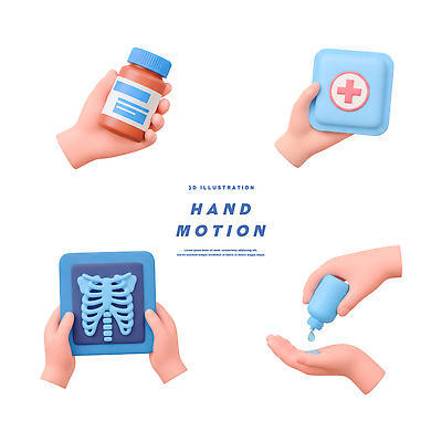 모양 의학 모션 신체부위 약 3D 의료진 디지털합성 병_담는 파일형식 손_신체부위 손 포즈 엑스레이 이미지 건강 치료 약병 손짓 손모양 의사 편집3D PSD 편집이미지