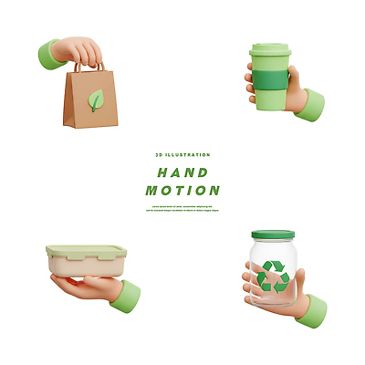 PSD 편집이미지 손 커피 음식 포장 손짓 컵 초록색 환경 재활용 장바구니 에코 제로웨이스트 편집3D 식기 음료 컬러 모션 신체부위 쇼핑 3D 바구니 그린캠페인 사회이슈 친환경 파일형식