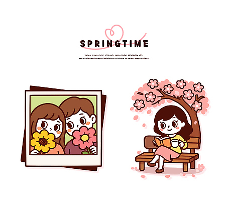 나무 공원 꽃 벤치 일러스트 모션 자연 따뜻함 웃음 풍경 여러명 일상 책 친구 소풍 봄 벚꽃 즐거움 오후 국내일러스트 AI파일 식물 계절 공공시설 감정 다수 의자 관계 표정 사람 라이프 야외활동 생태계 파일형식 벡터