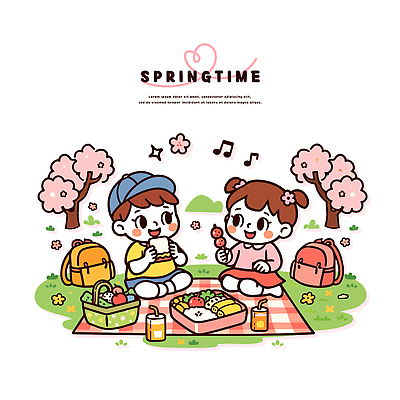 나무 행복 음료 음식 일러스트 자연 디저트 대화 요리 잔디 초록색 친구 소풍 봄 벚꽃 도시 시간 돗자리 체크무늬 발견 국내일러스트 AI파일 식물 계절 꽃 감정 컬러 무늬 관계 말하기 야외활동 생태계 파일형식 벡터