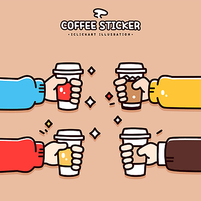 손 디자인 커피 음료 컬러 스티커 일러스트 티타임 따뜻함 대화 사람 일상 컵 모임 스웨터 즐거움 대칭 국내일러스트 AI파일 식기 감정 상의 휴식 말하기 라이프 신체부위 파일형식 벡터