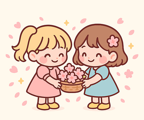 나무 손 꽃 행복 어린이 컬러 일러스트 모션 자연 놀이 디저트 사랑 웃음 소녀 여름 친구 소풍 바구니 귀여움 장면 나눔 국내일러스트 AI파일 식물 계절 여자 감정 음식 컨셉 관계 표정 사람 신체부위 야외활동 생태계 파일형식 벡터