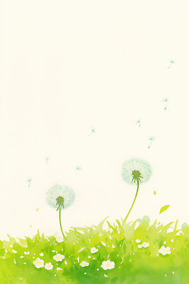 JPG 식물 꽃 잎 일러스트 자연 바람 씨앗 풍경 잔디 초원 초록색 여름 햇빛 환경 봄 들꽃 민들레 생태계 꽃가루 민들레홀씨 국내일러스트 AI일러스트 AI콘텐츠 자연요소 계절 컬러 날씨 태양 가루 파일형식