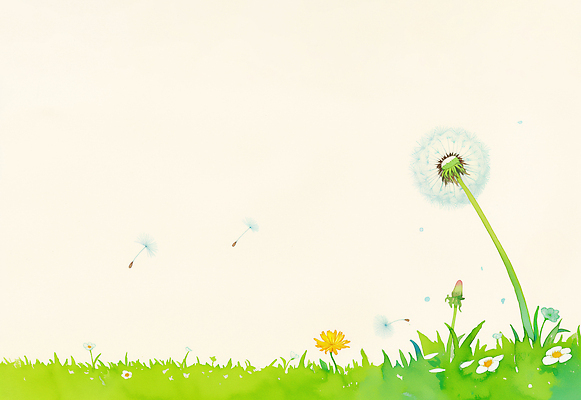 자연요소 식물 계절 꽃 컬러 농업 모션 날씨 건물 민들레 생태계 파일형식 잔디 바람 자연 봄 하늘 주택 풍경 생명 나무 뷰티풀 농장 날리기 초록색 성장 JPG 국내일러스트 일러스트 잎 민들레홀씨