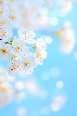 JPG 나무 식물 편집이미지 꽃잎 꽃 컬러 백그라운드 자연 하늘 봄 벚꽃 관찰 꽃가루 화사함 뷰티풀 이미지편집 AI컴퓨터그래픽 AI콘텐츠 계절 컨셉 모션 가루 생태계 파일형식