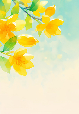 식물 계절 꽃 컬러 컨셉 태양 생태계 파일형식 햇빛 자연 여름 백그라운드 생명 따뜻함 뷰티풀 화초 꽃잎 잎 화사함 풍경 국내일러스트 일러스트 JPG 노란색 개나리 봄