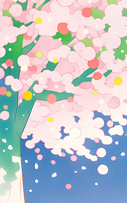 JPG 나무 식물 동물 공원 꽃잎 꽃 컬러 일러스트 자연 하늘 거리 사람 풍경 봄 벚꽃 나뭇가지 떨어짐 청명 국내일러스트 AI일러스트 AI콘텐츠 계절 공공시설 컨셉 생태계 파일형식