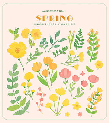 PSD 식물 디자인 꽃 예술 컬러 스티커 일러스트 자연 수채화 그래픽 장식 정원 물감 봄 오브젝트 식물원 창작 국내일러스트 계절 미술도구 생태계 파일형식