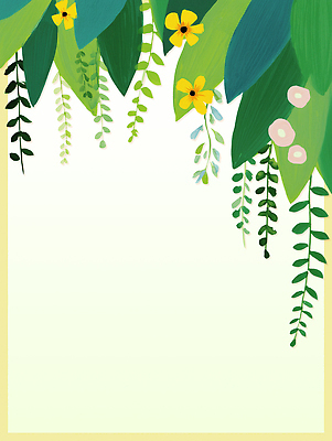 PSD 식물 디자인 꽃 컬러 백그라운드 잎 일러스트 자연 생명 장식 초록색 여름 노란색 공간 자유 흰색 그림 국내일러스트 계절 컨셉 생태계 파일형식