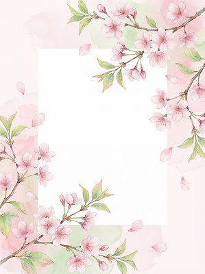 JPG 나무 디자인 꽃잎 꽃 예술 분홍색 백그라운드 무늬 일러스트 자연 수채화 프레임 미술 장식 초록색 봄 벚꽃 나뭇가지 오브젝트 조화 국내일러스트 AI일러스트 AI콘텐츠 식물 계절 컬러 문화예술 생태계 파일형식