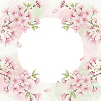 JPG 식물 디자인 꽃잎 꽃 예술 분홍색 백그라운드 일러스트 자연 프레임 그래픽 장식 봄 공간 벚꽃 중앙 그림 화사함 산수화 테마 국내일러스트 AI일러스트 AI콘텐츠 계절 컬러 컨셉 동양화 생태계 파일형식
