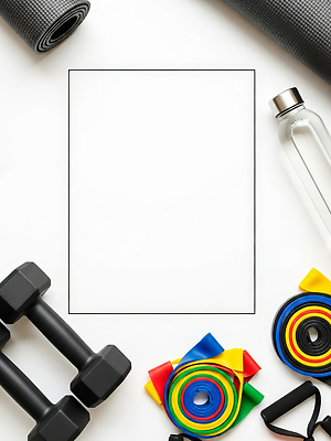 JPG 편집이미지 다이어트 프레임 건강 운동복 운동 헬스 매트 도구 고무줄 물병 체육 준비 체육관 근력 유산소운동 카피스페이스 편집실사 AI포토 AI콘텐츠 옷 공백 물통 CG 파일형식